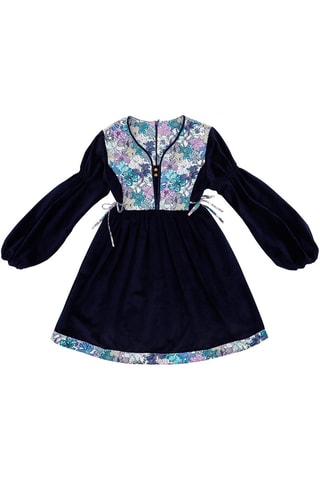 Vestido - Blanco, azul y violeta