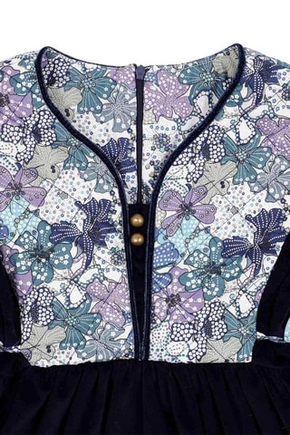 Vestido - Blanco, azul y violeta