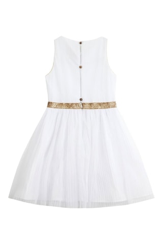 Vestido plisado - Blanco