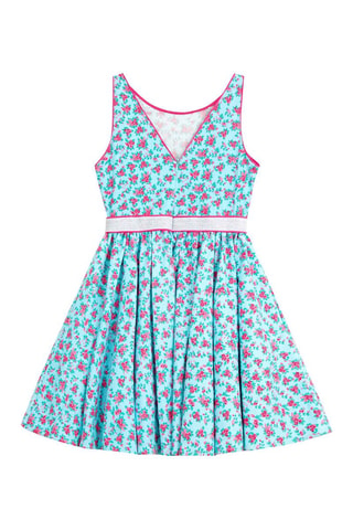 Vestido - Azul y rosa