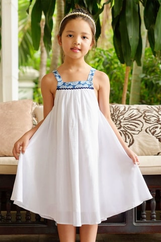 Vestido - Blanco y azul