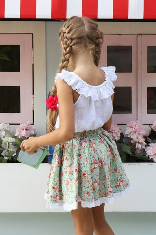 Falda - Blanco, rojo y verde