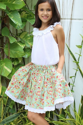 Falda - Blanco, rojo y verde