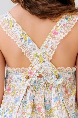 Blusa - Blanco, azul y rosa