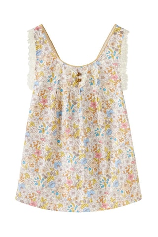 Blusa - Blanco, azul y rosa