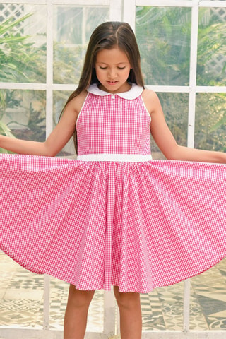 Vestido - Blanco y rosa