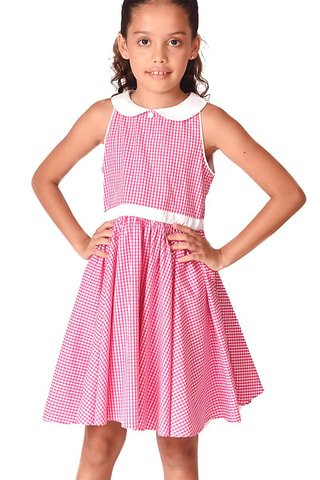 Vestido - Blanco y rosa
