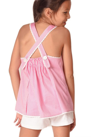 Blusa - Blanco y rosa