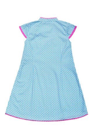 Vestido - Azul y rosa
