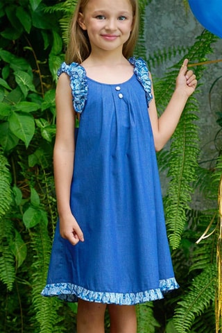 Vestido - Blanco y azul
