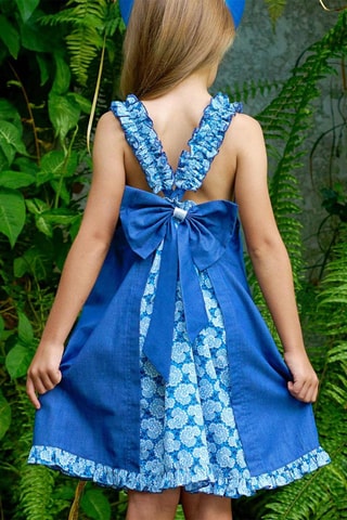 Vestido - Blanco y azul