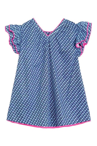 Vestido - Blanco, azul y rosa