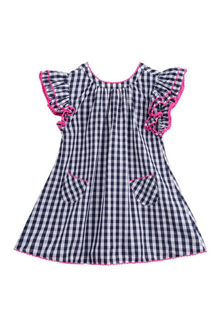 Vestido - Blanco, azul y rosa