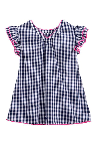 Vestido - Blanco, azul y rosa
