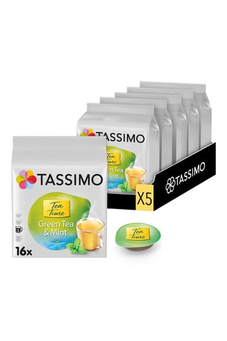 80 cápsulas Tassimo - Tea Time Chá Verde Menta - 5 x 16 cápsulas