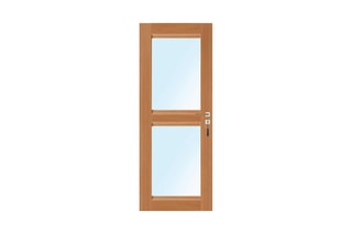 Bloc-porte d'intérieur Classic avec vitrage - Imitation chêne nature - 83 x 204 cm