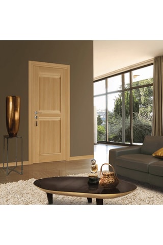 Bloc-porte d'intérieur 2 panneaux Classic - Imitation chêne naturel - 83 x 204 cm