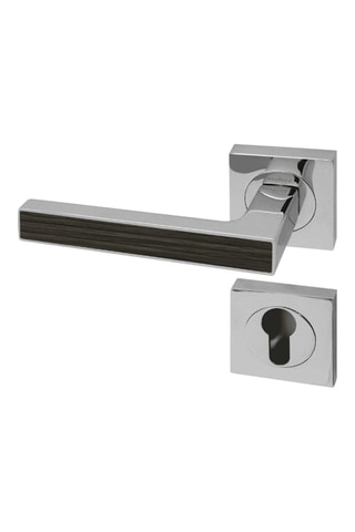 Poignée à cylindre Premium - Chromé et imitation chêne cendré - Porte de 30 à 50 mm