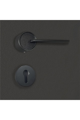 2 poignées à cylindre Alma - Noir mat - Porte de 30 à 50 mm
