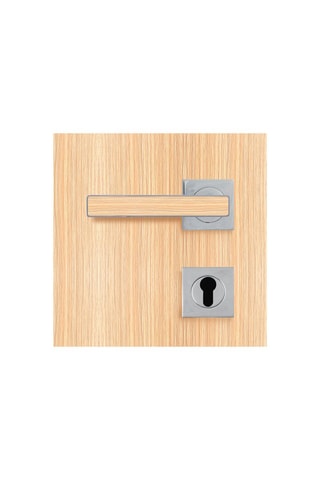 Poignée à cylindre Premium - Chromé et imitation chêne clair - Porte de 30 à 50 mm