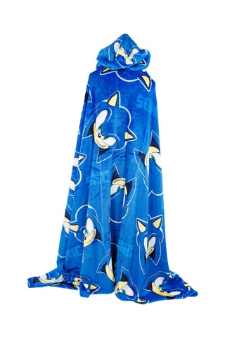 Manta con capucha infantil Sonic - Azul