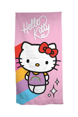 Toalla de playa Hello Kitty Sanrio - Rosa y rojo - 70 x 140 cm