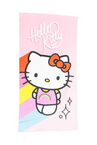Toalla de playa Hello Kitty Sanrio - Rosa y rojo - 70 x 140 cm