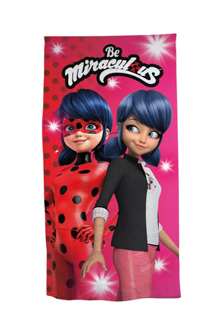 Toalla de playa Ladybug Miraculous - Rosa y azul - 70 x 140 cm