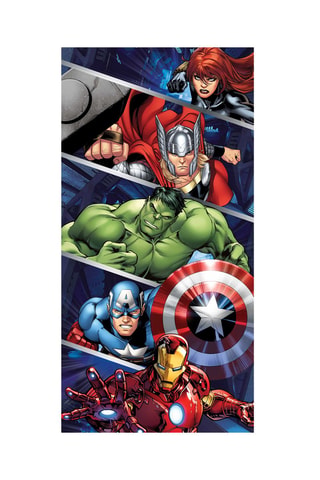 Toalla de playa Los Vengadores Marvel - Azul y rojo - 70 x 140 cm