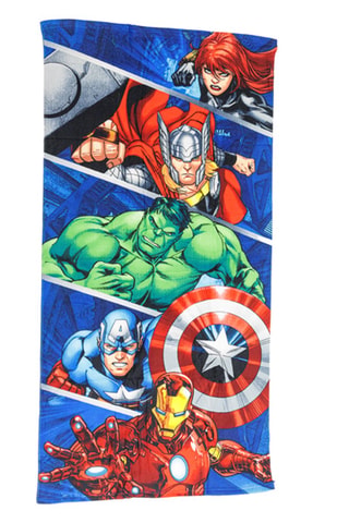 Toalla de playa Los Vengadores Marvel - Azul y rojo - 70 x 140 cm