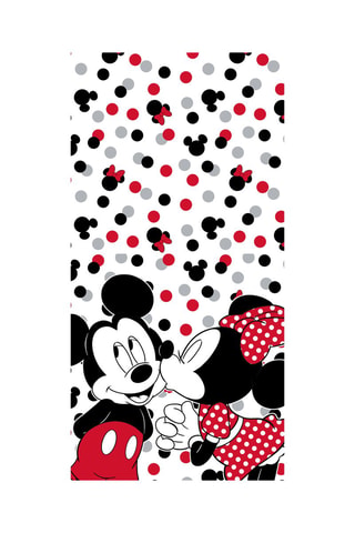 Toalla de playa Mickey y Minnie Disney - Rojo y negro - 70 x 140 cm