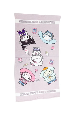 Toalla de playa Hello Kitty Sanrio - Malva - 70 x 140 cm