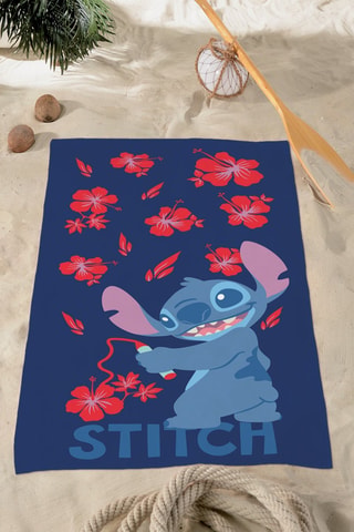 Toalla de playa Stitch Lilo y Stitch Disney - Azul y rojo - 90 x 170 cm