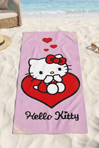 Toalla de playa Hello Kitty Sanrio - Rosa - 70 x 140 cm