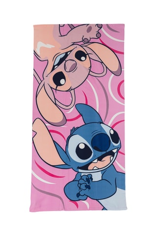 Toalla de playa Ángel y Stitch Lilo y Stitch Disney - Rosa - 70 x 140 cm