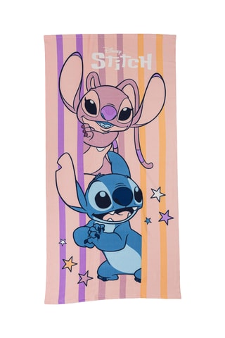 Toalla de playa Ángel y Stitch Lilo y Stitch Disney - Rosa - 70 x 140 cm