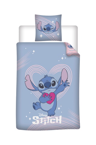 Juego de nórdico reversible Stitch Lilo y Stitch Disney - Azul y rosa