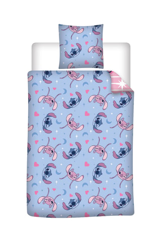 Juego de nórdico reversible Ángel y Stitch Lilo y Stitch Disney - Azul y rosa