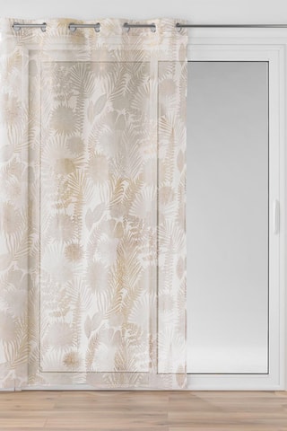Visillo con ojales - Blanco, beige y gris - 140 x 240 cm