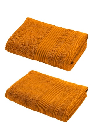 2 x Toalla de ducha - Curry - 70 x 130 cm y 2 x Toalla de mano - Curry - 50 x 90 cm