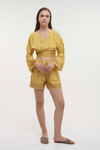 Crop top a portafoglio - Giallo