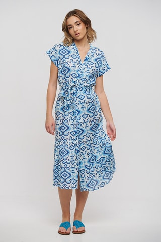 Abito a camicia - Bianco e blu