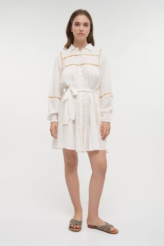 Abito a camicia - Bianco e arancione