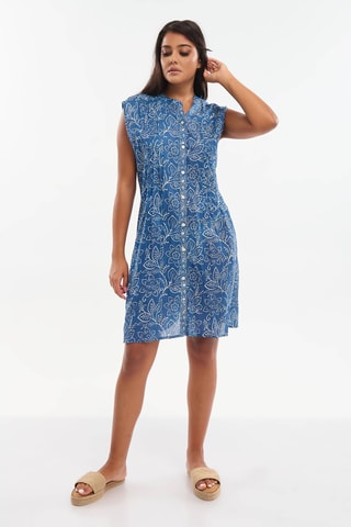 Abito a camicia - Bianco e blu