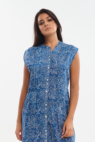 Abito a camicia - Bianco e blu
