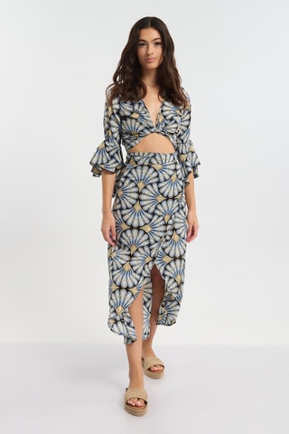 Crop top in seta - Dorato