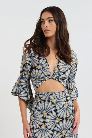 Crop top in seta - Dorato