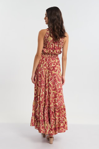 Robe longue en soie - Rouge