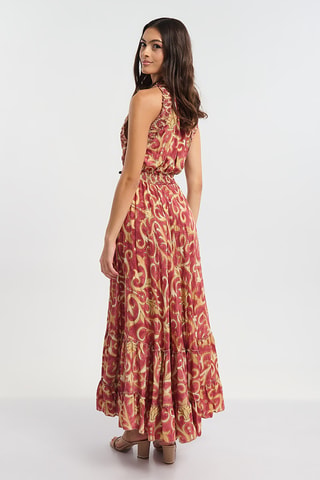 Robe longue en soie - Rouge