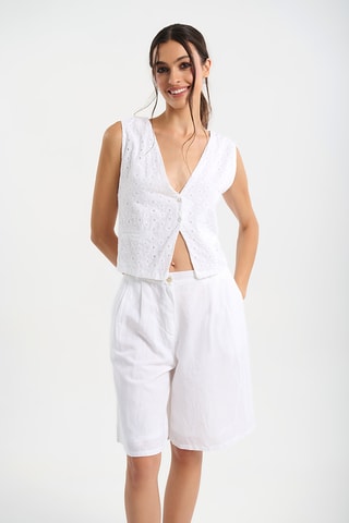 Gilet da completo in sangallo - Bianco
